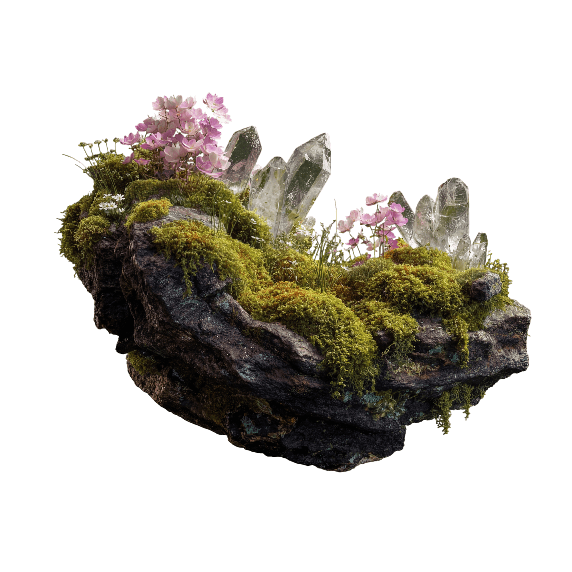 Floating Garden — verdant moss with delicate florals